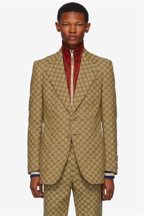 brown gucci suit